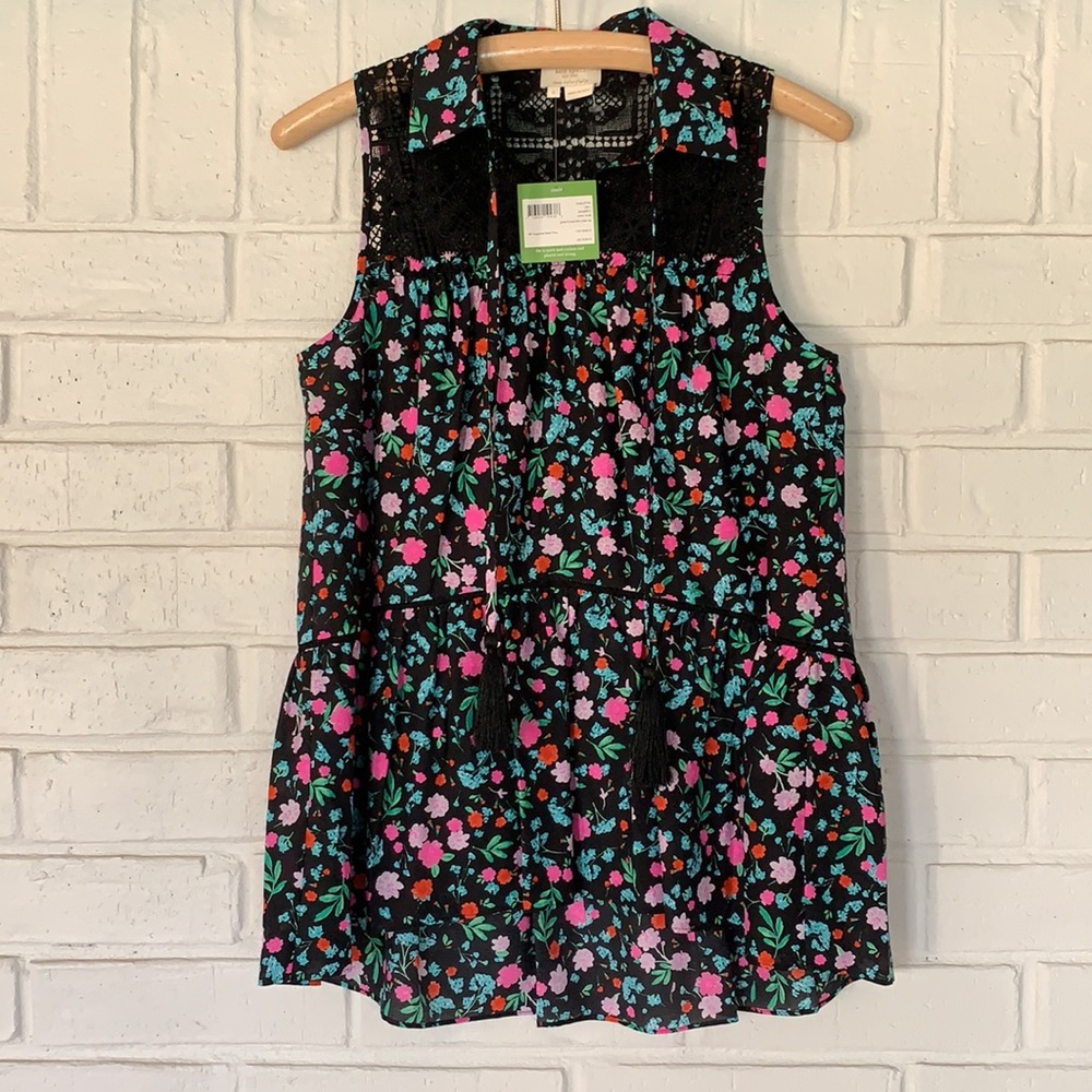 NEW Kate Spade Floral Greenhouse Lace Yoke Shirt Size Small - Picture 5 of 11
